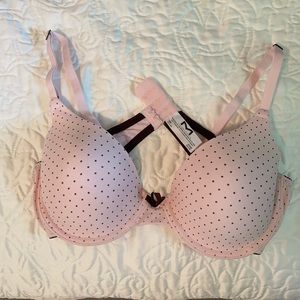 Pink w/brown polka dots Maidenform 38B Bra